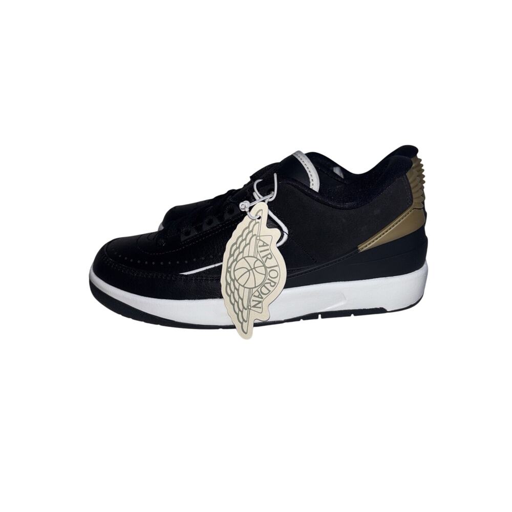 Air Jordan 2 Retro Low Women's DX4401-001 Black/Metallic Gold/Off White SZ 7.5